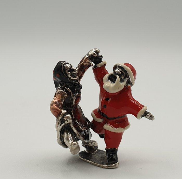 Arezzo - Babbo Natale e la Befana danzanti in Argento 925 e, Antiek en Kunst, Antiek | Goud en Zilver