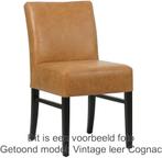 Set van 8 Cognac leren landelijke eetkamerstoelen - Vintage, Overige kleuren, Nieuw, Leer, Ophalen of Verzenden