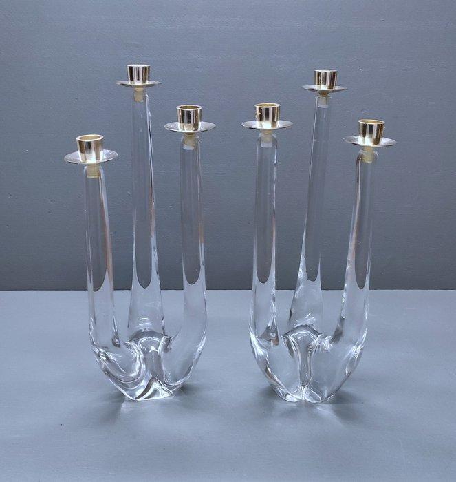 Schneider - Kaarsenhouder Paar kandelaars met drie armen -, Antiek en Kunst, Antiek | Meubels | Stoelen en Banken