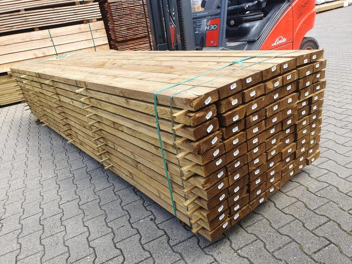 Douglas Lariks 50x150x3000mm regel groen geïmpregneerd, Tuin en Terras, Palen, Balken en Planken, Nieuw, Ophalen of Verzenden