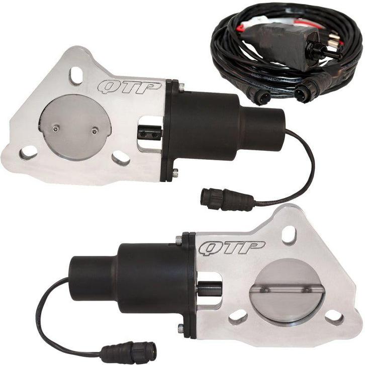 QTP 2.25in Bolt-On QTEC Dual Electric Cutout Valves - Pair -, Auto-onderdelen, Uitlaatsystemen, Ophalen of Verzenden
