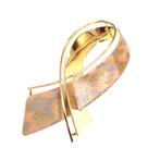 Tricolor gouden broche als lint (vintage, fantasie broche), Sieraden, Tassen en Uiterlijk, Broches, Ophalen of Verzenden, Gebruikt