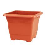 Bloembak Nora kunststof terracotta - 28 x 28 x 22 cm, Tuin en Terras, Verzenden, Nieuw