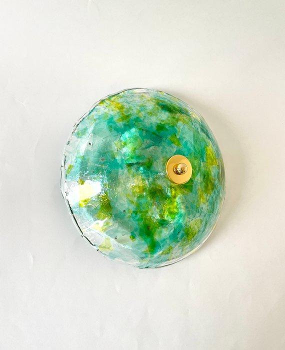 Selene - Wandlamp - groene bladeren - VETRO MURANO, Antiek en Kunst, Antiek | Lampen