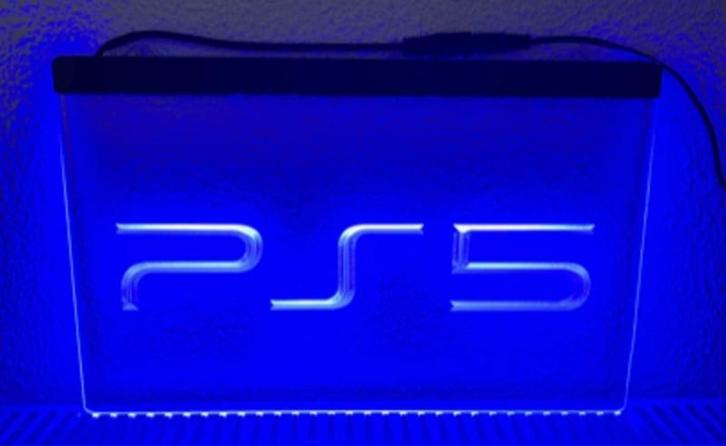 PS5 PS 5 neon bord lamp LED verlichting reclame lichtbak *bl, Verzamelen, Merken en Reclamevoorwerpen, Nieuw, Verzenden