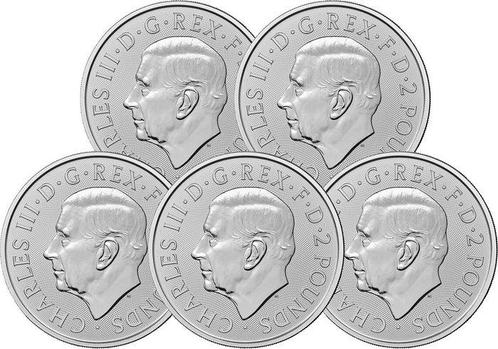 5 Troy Ounce - Zilver .999 - Britannia 2025 - 155,5 gram -, Postzegels en Munten, Edelmetalen en Baren