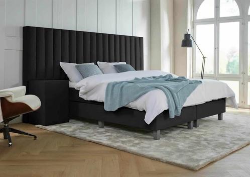 ACTIE! Boxspring Lyon 160 200 Zwart, Huis en Inrichting, Slaapkamer | Boxsprings, 160 cm, 200 cm, Zwart, Tweepersoons, Nieuw, Verzenden