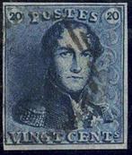 België 1849 - Zegel 197 van de plaat ( lijn op de, Gestempeld