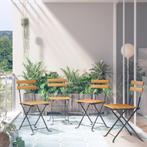 vidaXL Bistrostoelen inklapbaar 4 st massief acaciahout, Tuin en Terras, Tuinstoelen, Verzenden, Nieuw, Hout