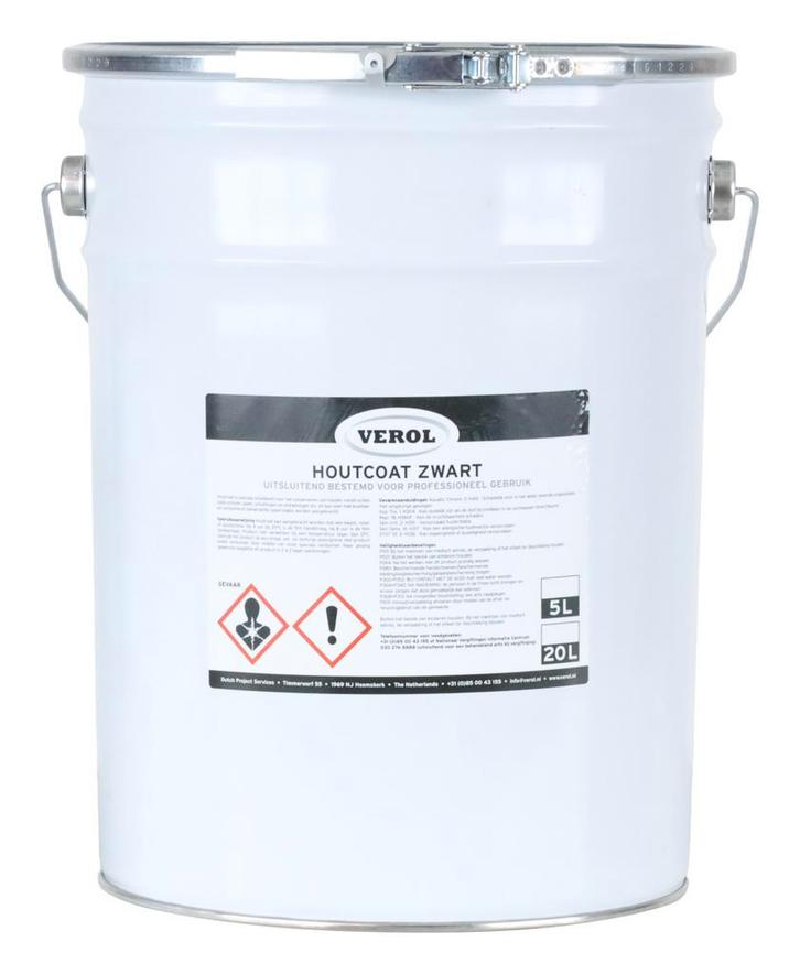 Verol Verol houtcoat zwart 20 ltr, zwart, Doe-het-zelf en Verbouw, Verf, Beits en Lak, Nieuw, Verzenden