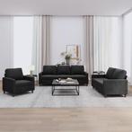 vidaXL 3-delige Loungeset met kussens fluweel zwart, Huis en Inrichting, Banken | Bankstellen, Verzenden, Nieuw, Vierpersoons of meer