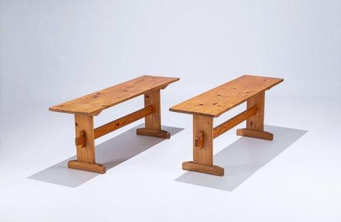 Bank - Vurenhout - Two Pinewood benches, Antiek en Kunst, Kunst | Designobjecten