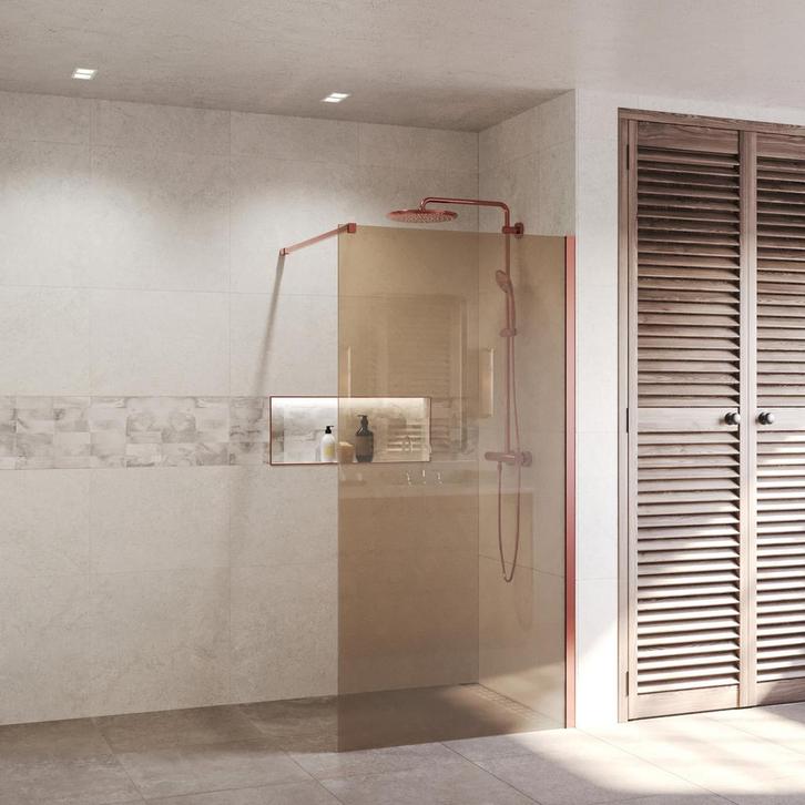 BWS Inloopdouche Pro Line Brons Glas 60x200 8mm Nano Coating, Doe-het-zelf en Verbouw, Sanitair, Douche, Nieuw, Ophalen of Verzenden