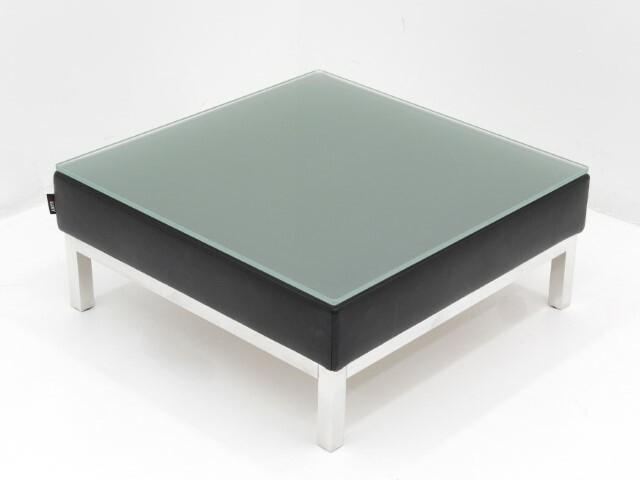 Bijzettafel Luxy Cube - 64x64cm - kunstleder zwart met, Huis en Inrichting, Tafels | Bijzettafels, Gebruikt, Ophalen of Verzenden