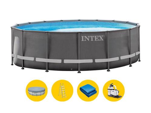 Intex Ultra XTR Frame zwembad - 488 x 122 cm - met, Tuin en Terras, Zwembaden, Nieuw, Rond, Verzenden