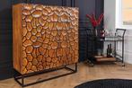 Massief houten highboard VULCANO 120cm bruin mangohout met, Huis en Inrichting, Kasten | Dressoirs, Ophalen of Verzenden, Nieuw