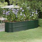 vidaXL Plantenbak 296x80x68 cm gepoedercoat staal groen, 100 cm of meer, Verzenden, Nieuw, Metaal