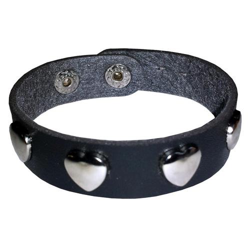 Fako Bijoux® - Armband - Studs - Hart  - Zwart, Sieraden, Tassen en Uiterlijk, Armbanden, Verzenden