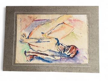 Veiling - Groot Origineel Aquarel van Rob Aussen | Liggend O beschikbaar voor biedingen