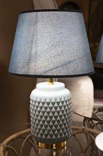TAFELLAMP VIERKANT TURQUOISE CM Ø 28X44, Huis en Inrichting, Lampen | Tafellampen, Ophalen of Verzenden, Nieuw