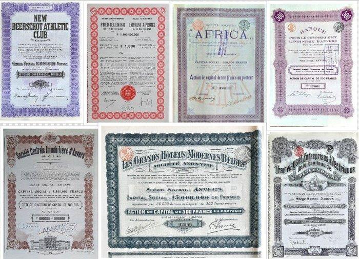 België. fraai aanbod van 51 effecten met maatschappelijke, Antiek en Kunst, Antiek | Speelgoed