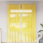 vidaXL Gordijnen met lussen 2 st 140x260 cm geel, Verzenden, Nieuw