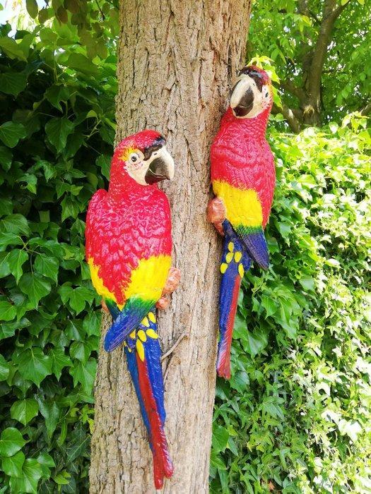 Beeldje - A pair of red parrots (2) - IJzer, Antiek en Kunst, Curiosa en Brocante