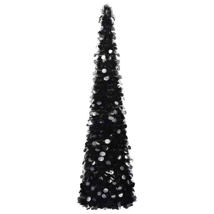 vidaXL Kunstkerstboom pop-up 150 cm PET zwart, Diversen, Kerst, Nieuw, Verzenden