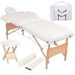 vidaXL Massagetafel- en krukset inklapbaar 2 zones 10 cm dik, Verzenden, Nieuw