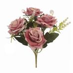 Zijde rozenboeket oud roze  27cm diamond rose bush vintage, Huis en Inrichting, Ophalen of Verzenden, Nieuw