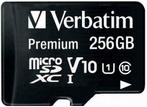 Verbatim | MicroSDXC | 256 GB | 90 MB/s | Premium, Audio, Tv en Foto, Nieuw, Verzenden
