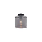 Art Deco plafondlamp zwart met smoke glas - Laura, Nieuw, Metaal, Art Deco