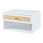 Wandrek Eiker met lade 40x31,5x23 cm wit en rotan look [en.c, Huis en Inrichting, Woonaccessoires | Wandplanken en Boekenplanken