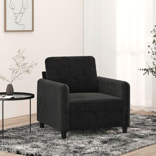 vidaXL Fauteuil 60 cm fluweel zwart, Huis en Inrichting, Banken | Bankstellen, Nieuw, Minder dan 150 cm, Stof, Eenpersoons, Verzenden