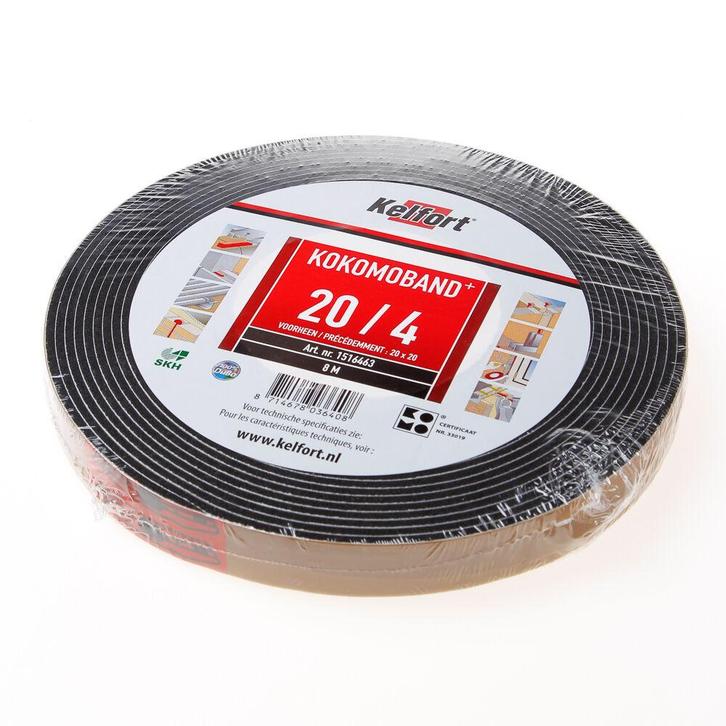 OUTLET Kelfort Kokomoband zwart 8 meter 20x20 20/4, Doe-het-zelf en Verbouw, Overige Doe-het-zelf en Verbouw, Ophalen of Verzenden