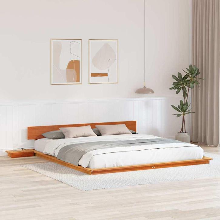 vidaXL Bedframe Bruin 200 x 200 cm Hout, Huis en Inrichting, Slaapkamer | Bedden, Bruin, Nieuw, Hout, Verzenden