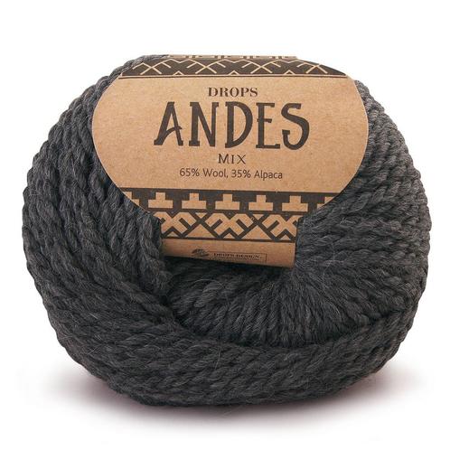 DROPS Andes Mix - 0519 donkergrijs - Wol Garen, Hobby en Vrije tijd, Breien en Haken, Ophalen of Verzenden