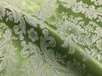 Damastgroen Bekledingstof met Barokpatroon - Meubelstof - 3