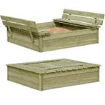 Houten zandbak 120 x 120 x 25 met zitbankjes, Kinderen en Baby's, Speelgoed | Buiten | Zandbakken, Ophalen of Verzenden, Nieuw