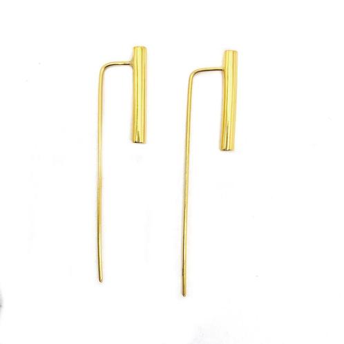 Gold plated design koker haak oorhangers, Sieraden, Tassen en Uiterlijk, Oorbellen, Nieuw, Verzenden