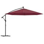 Parasol LED Bordeaux - OP = OP - Luxe tuinaccessoire met..., Kantelbaar, Nieuw, Ophalen of Verzenden, Zweefparasol