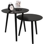 Bijzettafel set - Livion Nirvana - Set van 2 - Rond - Zwart, Huis en Inrichting, Tafels | Eettafels, Ophalen of Verzenden, Nieuw