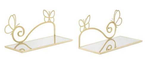 BEDKAST ZIJKANT VLINDER SET 2 STUKS CM 41,5X18X21, Huis en Inrichting, Woonaccessoires | Wandplanken en Boekenplanken, Ophalen of Verzenden