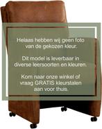 Olijfgroene leren landelijke eetkamerfauteuil - Kenia Leer O, Overige kleuren, Nieuw, Leer, Ophalen of Verzenden