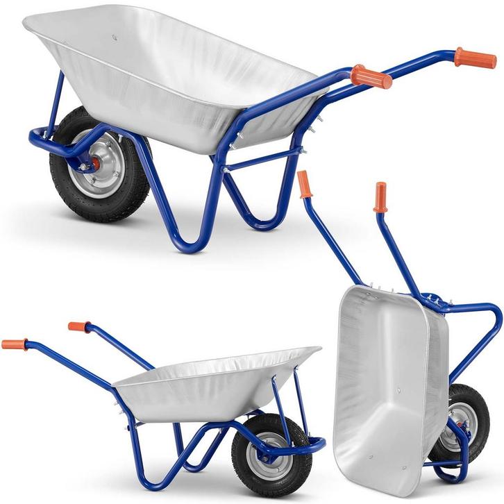 Kruiwagen 125L – verzinkt staal – tot 120 kg - massief w, Tuin en Terras, Kruiwagens, Nieuw, Ophalen of Verzenden