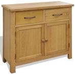 vidaXL Dressoir 90x33,5x83 cm massief eikenhout, Huis en Inrichting, Verzenden, Nieuw, 50 tot 100 cm, 25 tot 50 cm
