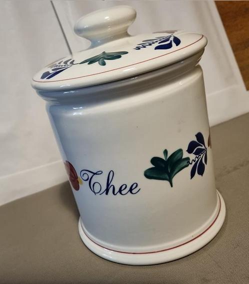 Boerenbont Voorraadpot Thee 1.5 ltr Aardewerk met bloemde..., Huis en Inrichting, Keuken | Servies, Nieuw, Verzenden