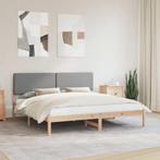 vidaXL Bedframe met Gevoerd Hoofdgedeelte Lichtgrijs 180 x, Verzenden, Nieuw, Hout