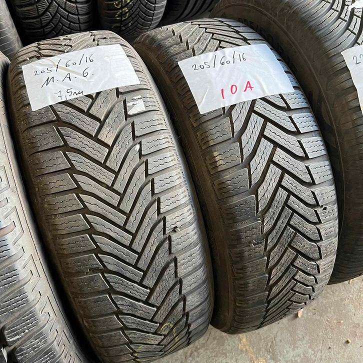 2 x Michelin Alpin 6 205-60-16 Winterbanden 7,5mm, Auto-onderdelen, Banden en Velgen, 16 inch, Winterbanden, 205 mm, Personenwagen