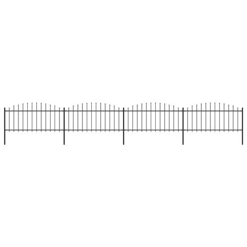vidaXL Tuinhek met speren bovenkant (0,5-0,75)x6,8 m staal, Tuin en Terras, Schuttingen, Nieuw, IJzer, Minder dan 1 meter, Verzenden